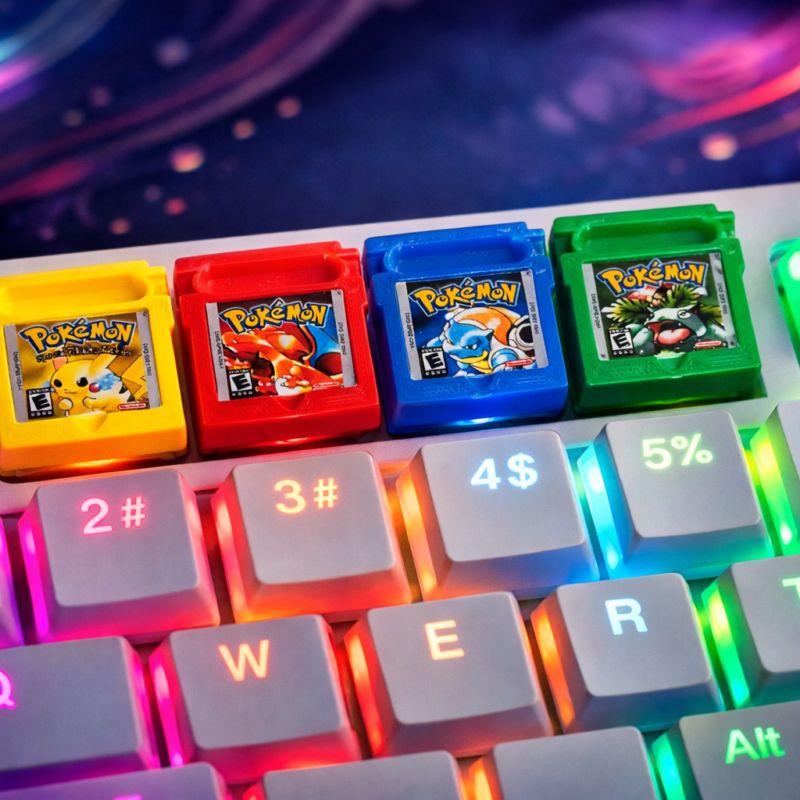 Pack De 4 Keycaps En Forma De Cartucho Gb color